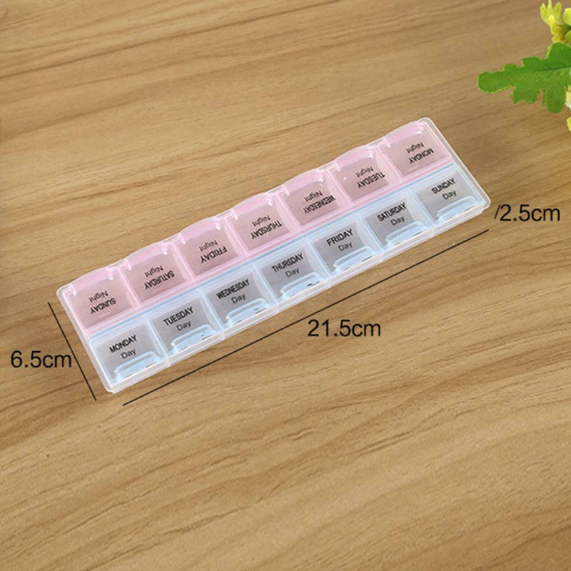 2Row 14Grid Portable Medicine Box Holder Storage Container Pill Case