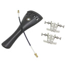 3/3 4/4 Violin AccessoriesTail Rope 12cm+Ebony Tailpiece+Chroem Fine-Tuning