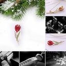 Wholesale Luxury Rhinestone Red Tulip Brooch Dripping Flower Brooch Accessories