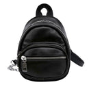 Women Solid Backpack Leather Shoulder Strap Chain Zipper Messenger Knapsack