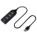 USB Hub 5Mbps High Speed Multi USB 2.0 Adapter 4 Port Splitter (Black)