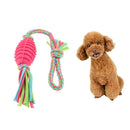Pet Dog Puppy Chew Cotton Rope Rubber Ball Braided Knot Toys Products,47 cm