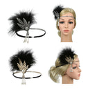 2 Lot Women's Fascinator Feather Crystal Headband Charleston Party Headwear