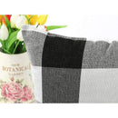 Black White Retro Checkers Plaids Cotton Linen Square Throw Pillow Cover De G9C7