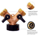 2 Way Y Shape Pipe Connector, ID 19MM Complete Copper Valve Garden Hose Spl B2B7