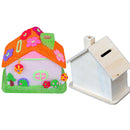 Piggy Bank Chalet Coin House Save money Base Art Decor Children Baby WoodenToyMO