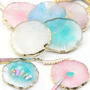 Agate Palette Crystal Pad Party Drink Coaster Art Crafts 4 Colors white