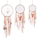 Pink Macrame Dream Catchers Wall Hanging Kids Girls Room Wall Decor 3 Pcs TaV5S7