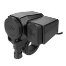 Black 5V 2.1A USB Phone 12V Motorcycle Handlebar Handle Bar Clamp Charger P