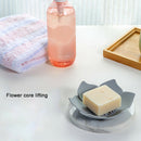 Draining Soap Dish Soap Box Plate Lotus Shape Silicone Box Holder Portable  B9Q7