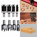8Pcs Wood Plug Cutter,6Pcs 1/4 Inch Hex 5 Flute 90 Degree Countersink Drill