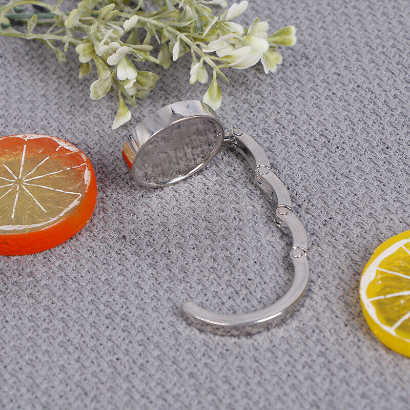 1Pc Portable Folding Hook Alloy Purse Bag Holder Circle Shape Bag Accessorie Ew