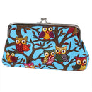 Cartoon Coin Purse Money Bag Wallet Owl Pattern(sky blue)