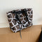 Women Leopard Handbags Fashion PU Leather Large Capacity Shoulder Tote Bag
