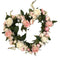 34cm Simulation Rose Flower Wreath Hanging Ornaments for Front Door Party Pink