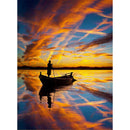 DIY Diamond Painting Kits Monk Rowing Full Round Drill Picture Handicrafts