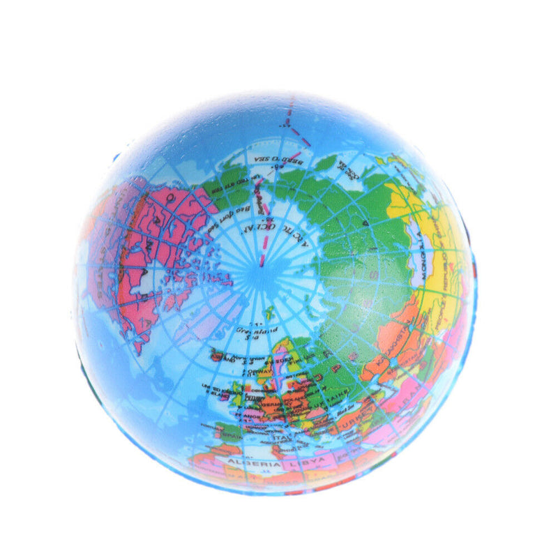 10cm Stress Relief World Map Foam Ball Atlas Globe Palm Ball Planet Earth Bal BX