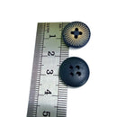 100Pcs 4 Holes Dark Blue Wood Wooden Round Buttons Sewing Scrapbooking 15mm FWH