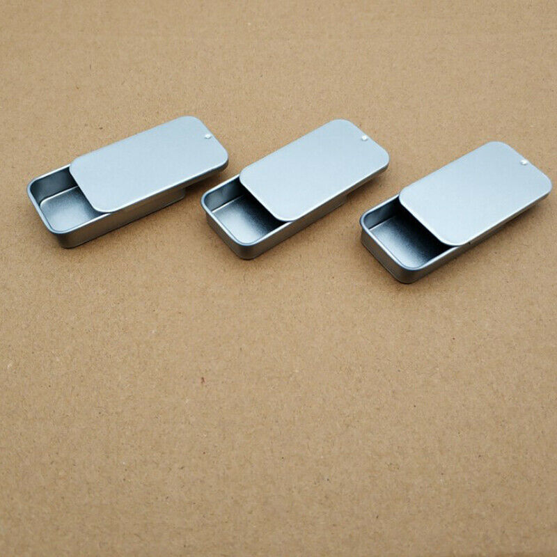 3pcs Iron Box Slide Cover Storage Box Jewelry Pill Cases Tin Boxes ContaineS Hn