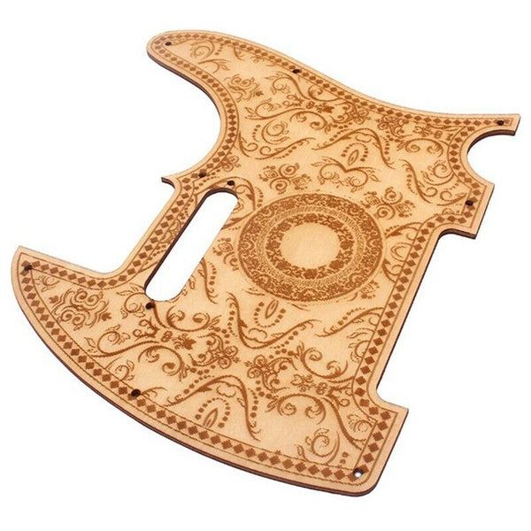 Maple Wood Guitar Pickguard Scratch Plate Guard Protector With Flower Patte