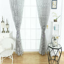 Floral Textured Sheer Window Curtain Grommet Tulle Voile Scarf 39x98'' Grey