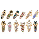 12Pcs/Lot Nail Ring Fashion Jewelry Butterfly Glamour Crown Flower Crystal