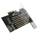 M.2 NVME to PCI-E 3.0 X4 Expansion Card Dual Channels Dual Ports Support PC V6J7
