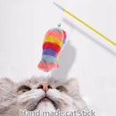 Cat Teasing Stick Plush Fish Wand Squeaky Pet Teaser Rod Interactive Toys A