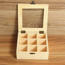 Wooden Tea Bag Jewelry Organizer Chest Storage Box 9 Compartments Tea Box O G7C6