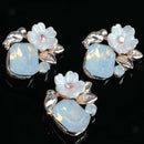10x Diamante Crystal Flower Flatback Craft Buttons Scrapbook Embellishment