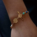 Women Elastic Tiger Eye Matte Black Natural Stone Agate Bangle Bracelet F1Q5