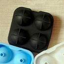 Black 1 set of 2 molds plastic ball shaped ice cubes trays ice cubes with 4