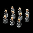 Mini Glass Cork Bottle Square Cubic Jars Vials Wish Bottle Love Note 10Pc