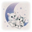 DIY Diamond Painting Embroidery Cute Cats Moon Full Drill Cross Stitch Kits