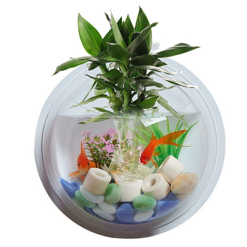 Plant Vase Tank Aquarium J9VV Clear Fish Wall Hanging Pot Acrylic Flower Cover