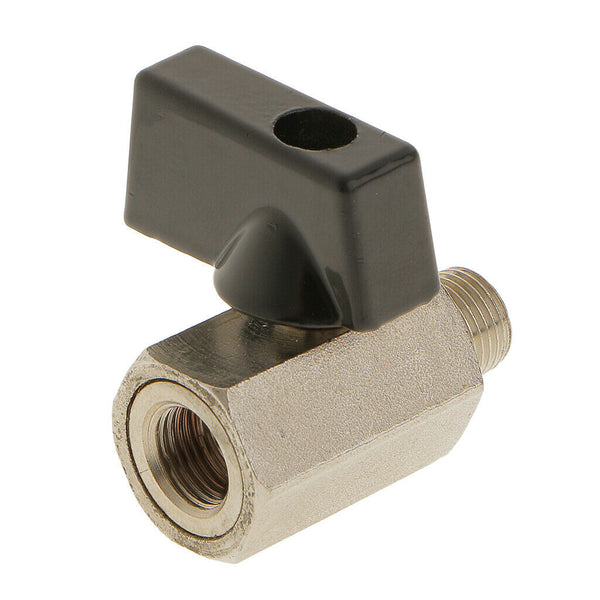 Shut-Off Brass Ball Valve, Mini Valves 1/8inch Male NPT x 1/8inch Female NPT,