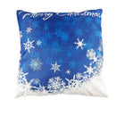 Snowflake Blue Background Merry Christmas Gifts Flax Throw Pillow Case Cush Q5O8