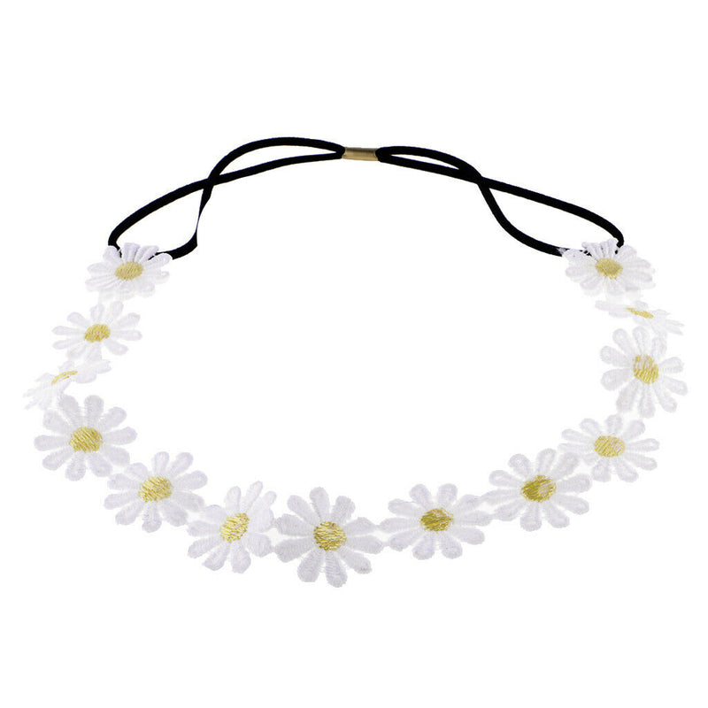 Daisy Hairband Headband Wedding Festival Elastic Flower Floral Hair Garland