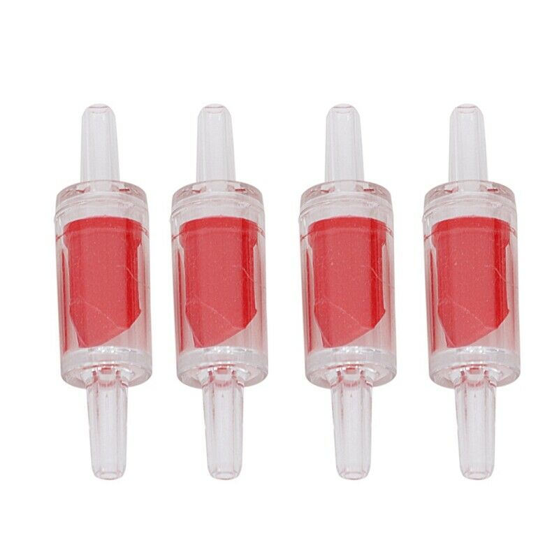 12 Pcs Aquarium Red White Plastic One Way Non-return Check Valves V6M8