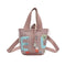 Mini Leather Shoulder Bag Women Graffiti Totes Messenger Handbag (Pink)
