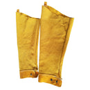 Button Cuff Welding Sleeves Protective Fire Resistant Cowhide Leather Orange