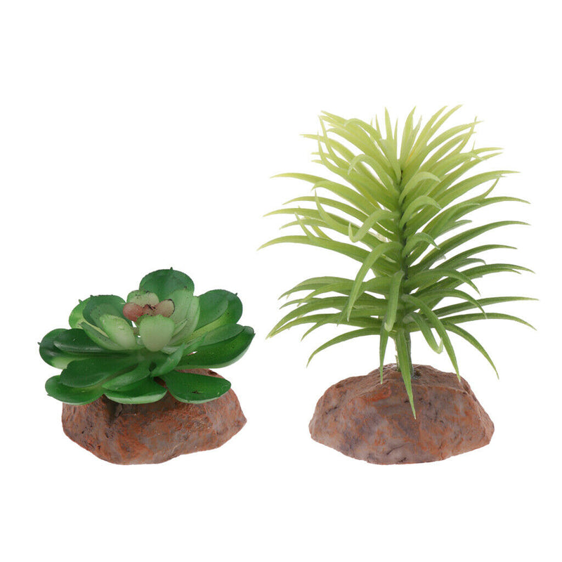 2x Water Plants Aquarium Ornament Landscape Reptiles