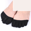 2xWomen Cotton Invisible Liner No Show Low Cut Five Toe Sock Half feet Socks