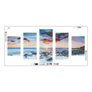 Sunset 5D DIY Full Drill Diamond Painting 5-pictures Combination Craft Kits