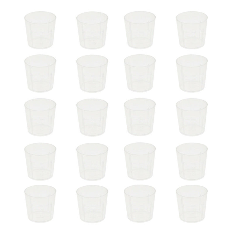 20pcs 20ml Plastic Lab Test Liquid Measuring Container Cups