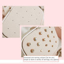 Korean Girls Earrings Plate Jewelry Box Ear Stud Ring Storage Box (White) A