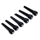 Set 6pcs Black PVC Bridge Pins with Shell Dots for Acoustic Guitar QualitRC  TE
