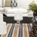 Clear Glass Pillar Candle Holder, Dual Use Taper Candle Stand for Pillar or B7G9