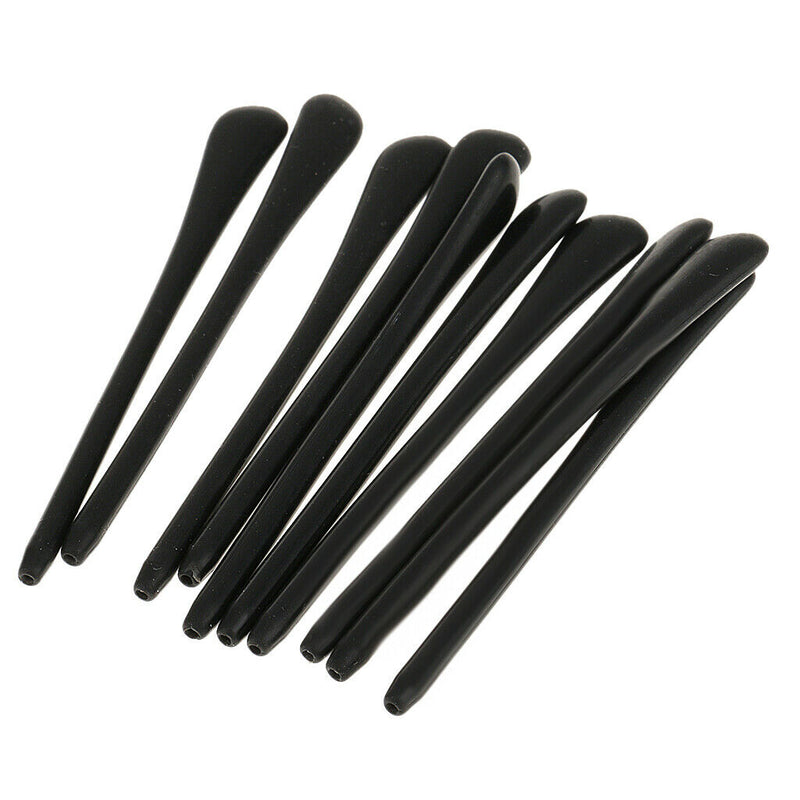 10x Expandable Silicone Eyeglasses End Tips Ear Sock Tubes Replacement Black