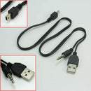 51cm Length Mini 5 Pin Male to 3.5mm Aux + Standard USB Charging Audio Cable
